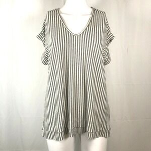 COA Shirt‎ Womens Sz S Black White Striped Lightweight Flowy Tunic Top Comfort
